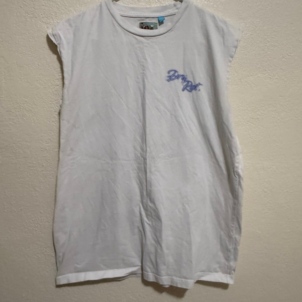Dry Rot Miami‎ Basel 22' White Muscle Tee Sleeveless Graphic T-Shirt Mens Small